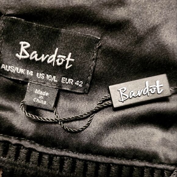 Bardot Isa Crochet Lace Sheath Cocktail Dress Black Size US 10/L - Picture 11 of 12